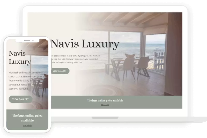 NavisLuxury Portfolio Dimi Creative home page in both pc and phone view